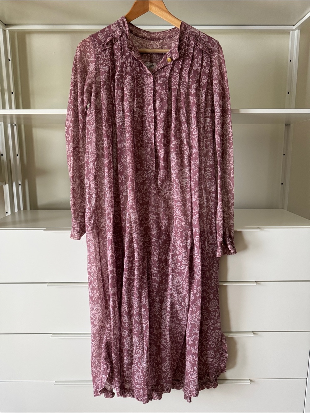 Vintage Bete Inc. Collection Honolulu Mauve Floral Dress - S